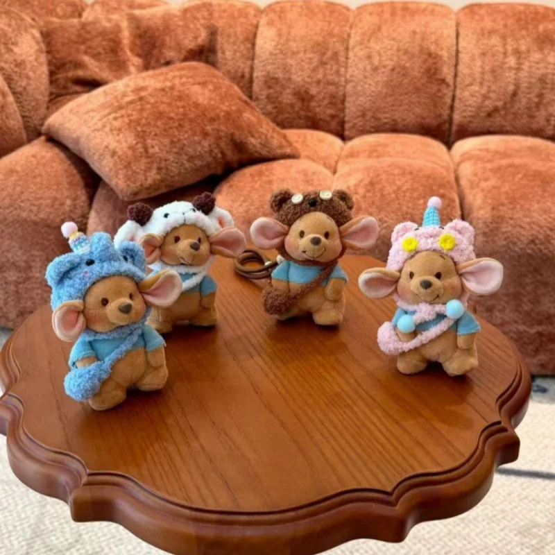 Disney Winnie The Pooh Roo Känguru Plüsch-Schlüsselanhänger, süßes Koch-Outfit, Kinderrucksack, Reißverschluss, Dekoration, Puppenanhänger