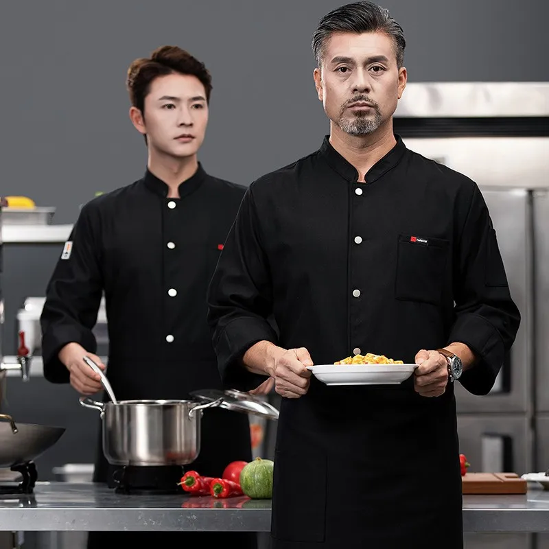 シェフ作業服長袖秋冬レストランキッチン洋食キッチンケータリング食堂ベーキングケーキパン Clothi