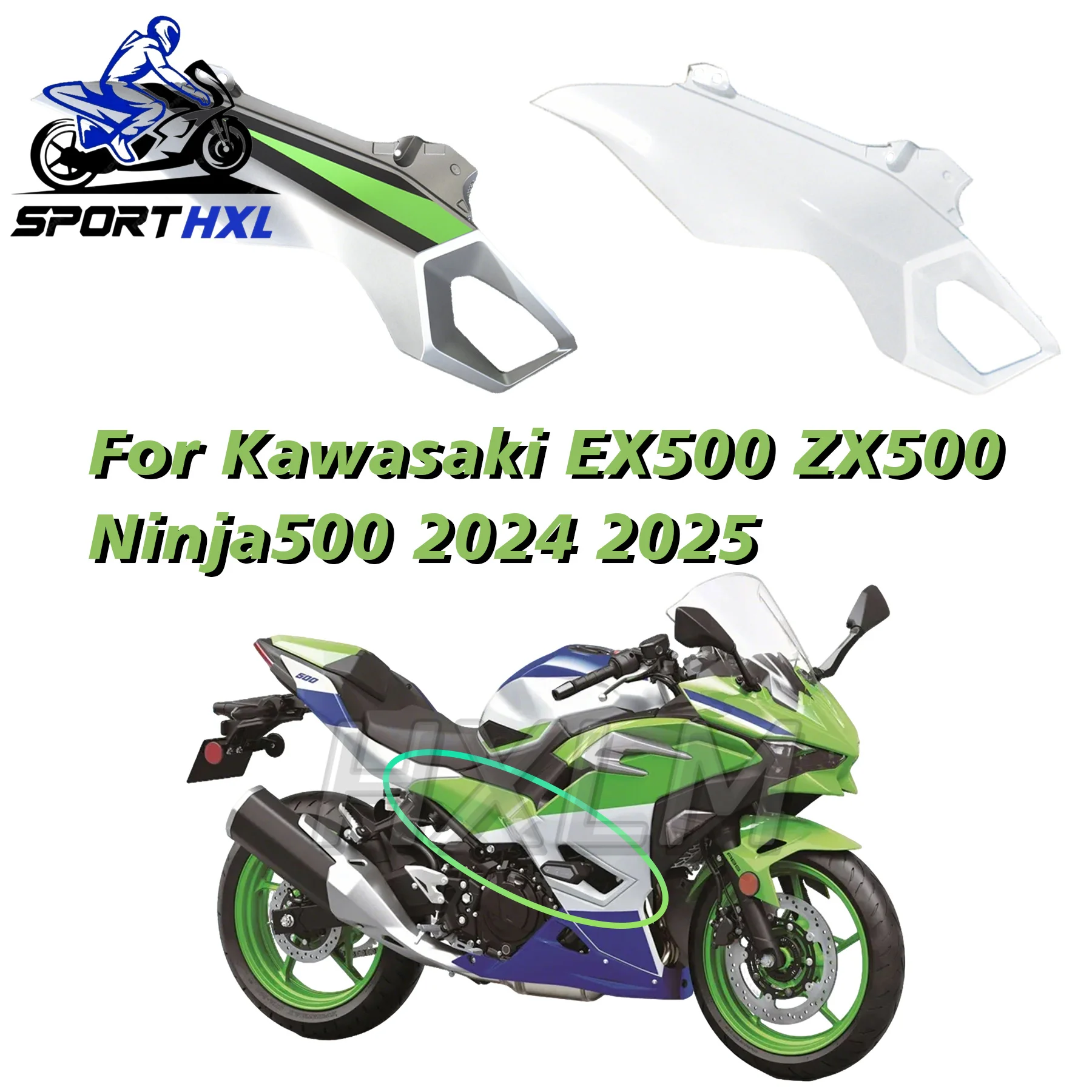 

For Kawasaki EX500 ZX500 Ninja500 2025-2024 Side Mid cover 25 Side Mid fairing Side 24 Mid panel Injection