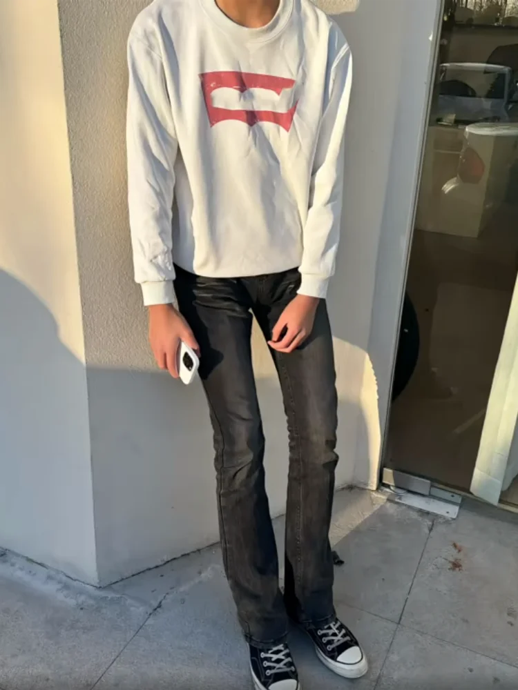 

Ретро американские джинсы с прямыми штанинами и высокой талией, мужские модные брендовые облегающие длинные брюки, молодежная повседневная одежда