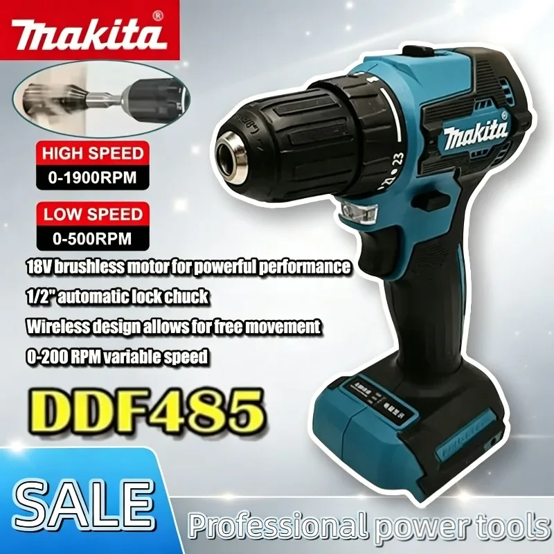 

Makita DDF485 Compact Cordless Screwdriver Drill – 10MM LXT Brushless Impact Drive, Multi-function Rechargeable Power Tool