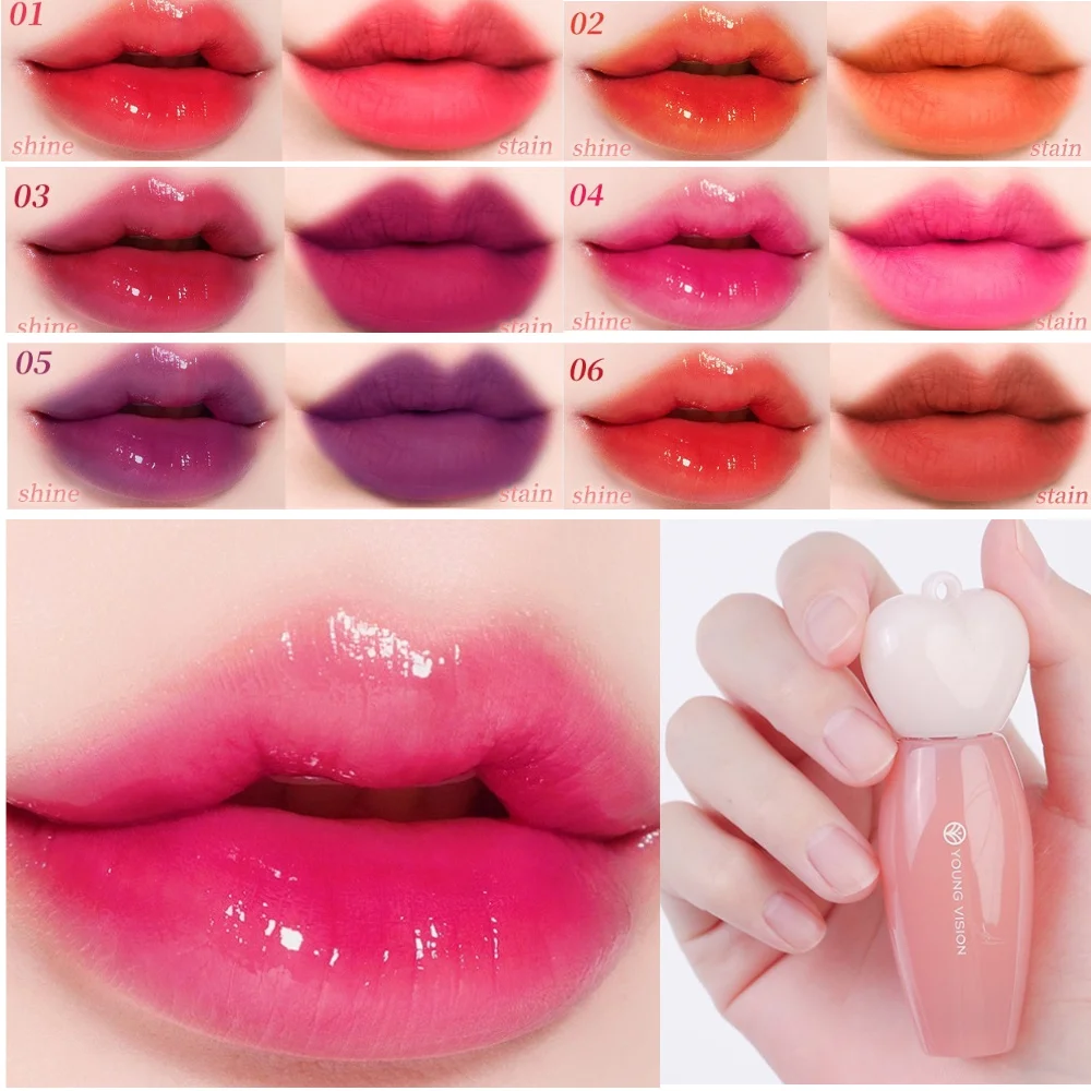 Tintura per labbra opaca a 6 colori con tecnologia di blocco del colore, non appiccicosa, leggera, trucco per labbra Colore labbra a lunga durata