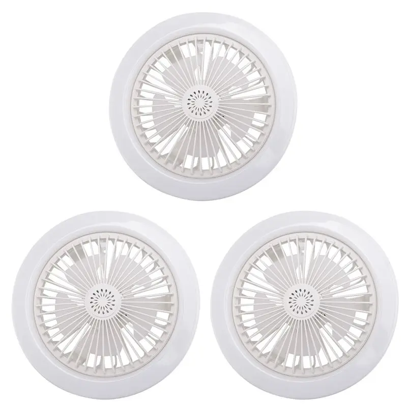 

Потолочный вентилятор WORTHOWN-3X E27 с подсветкой, компактный вентилятор с освещением, электрический вентилятор с поворотным держателем лампы (белый)