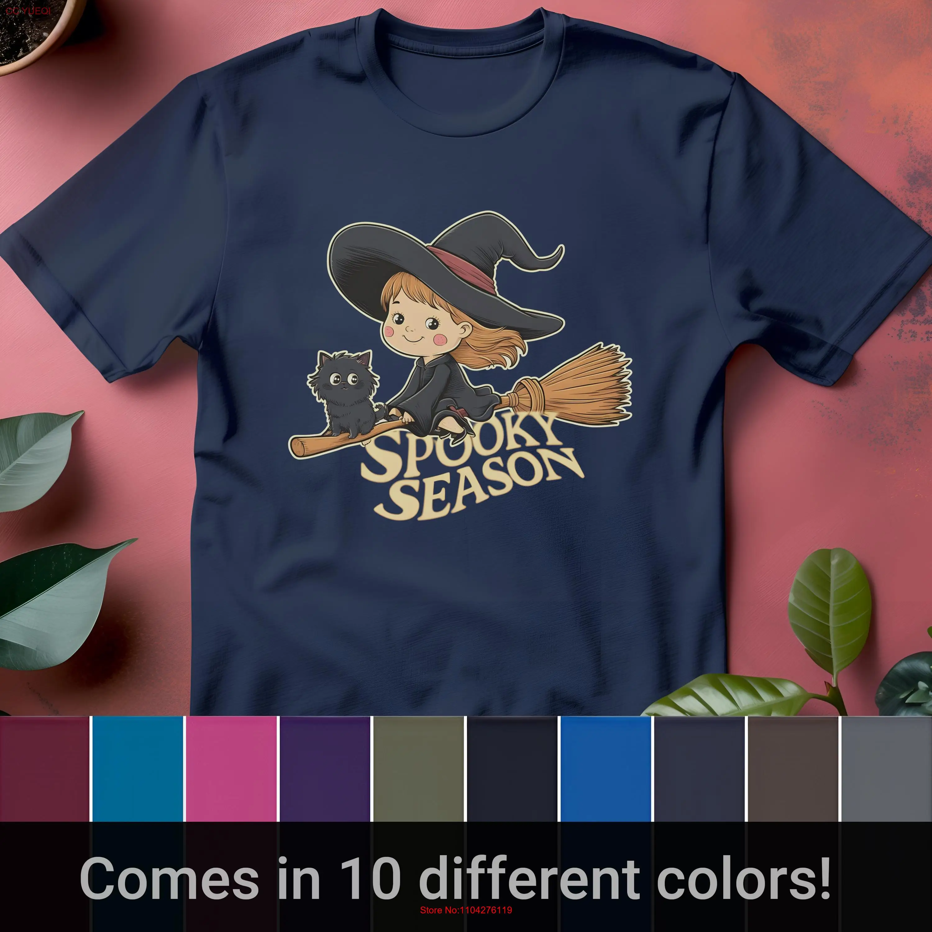 

Футболка с изображением кота-ведьмы «Жуткий сезон», милая нашивка в виде тыквы на Хэллоуин, идеально подходит для осенних торжеств, с длинными или короткими рукавами