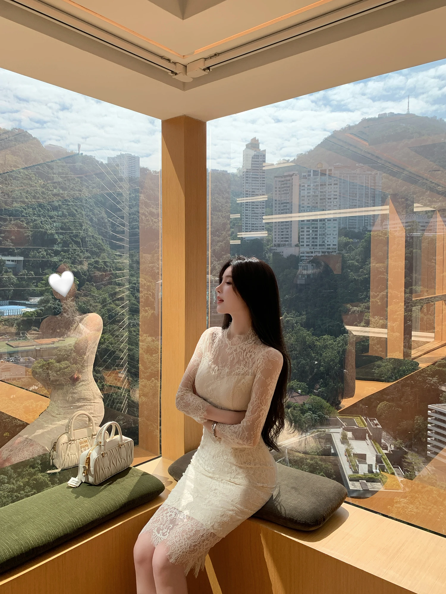 

Romantic Gentle Lace Top And f Skirt Two-Piece Set by the SWAN Soft Ele Spring Faion for Women Long Sve Stand Collar