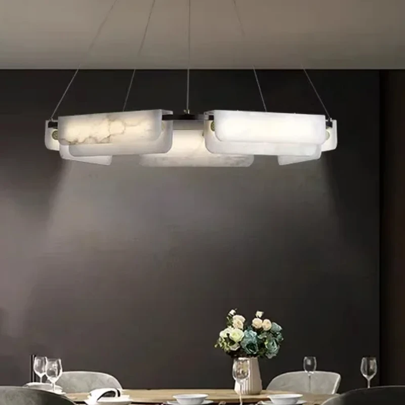 

Designer Indoor Chandelier Pendant Light Ceiling Lamp Dimmable Marble hardware for Villa Staircase Home interior lighting