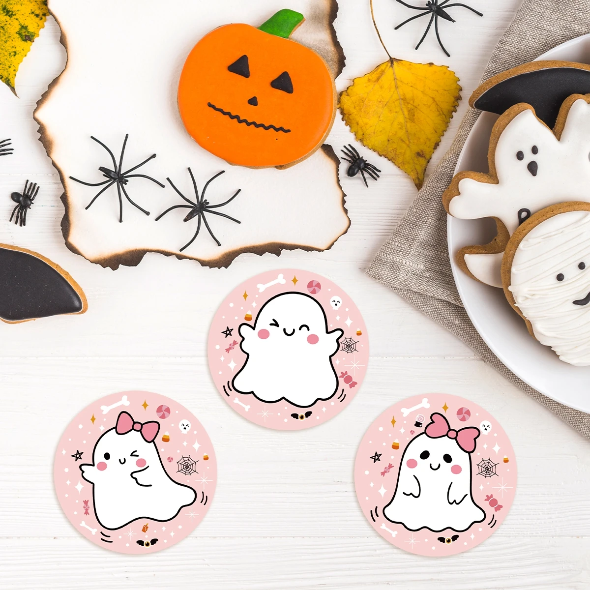 Halloween Pumpkin Sticker Packaging Sealing Label Sticker Halloween Gift Stickers DIY Labels Horror Creation Party Decoration