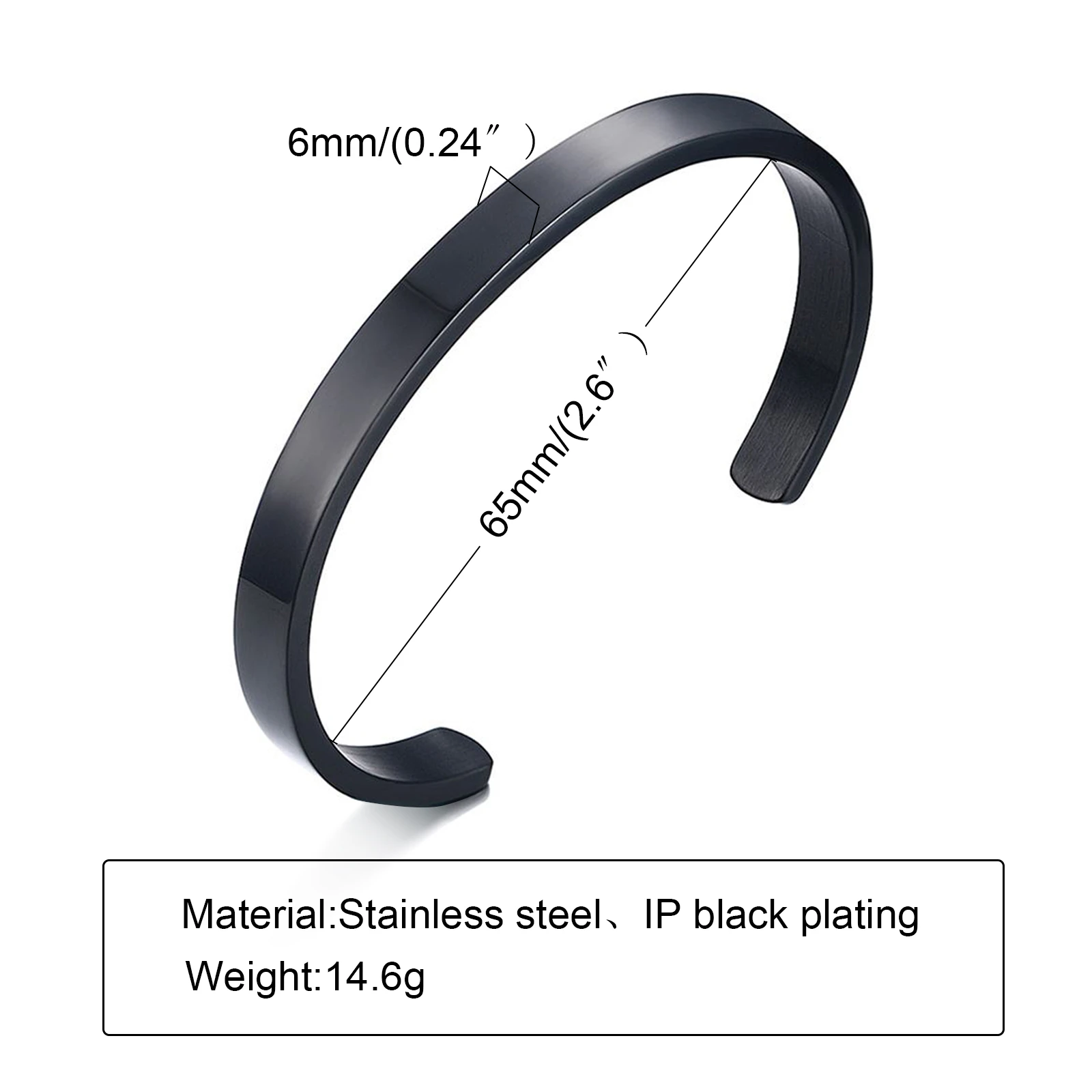 Men's Custom Letter Stainless Steel Cuff Bracelet