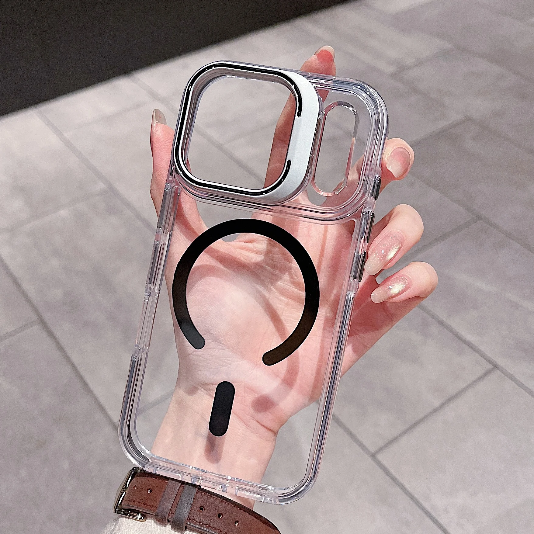 MagSafe Clear Case for iphone 18 pro max case Magnetic Shockproof Camera Stand Cover for iphone 18 pro iphone 17 pro max case