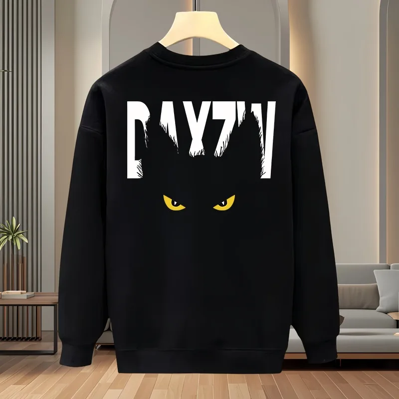 

Осенние мужские хлопковые толстовки, японские футболки с длинными рукавами с мультяшным принтом, черные футболки высокого качества, мужская одежда 2025