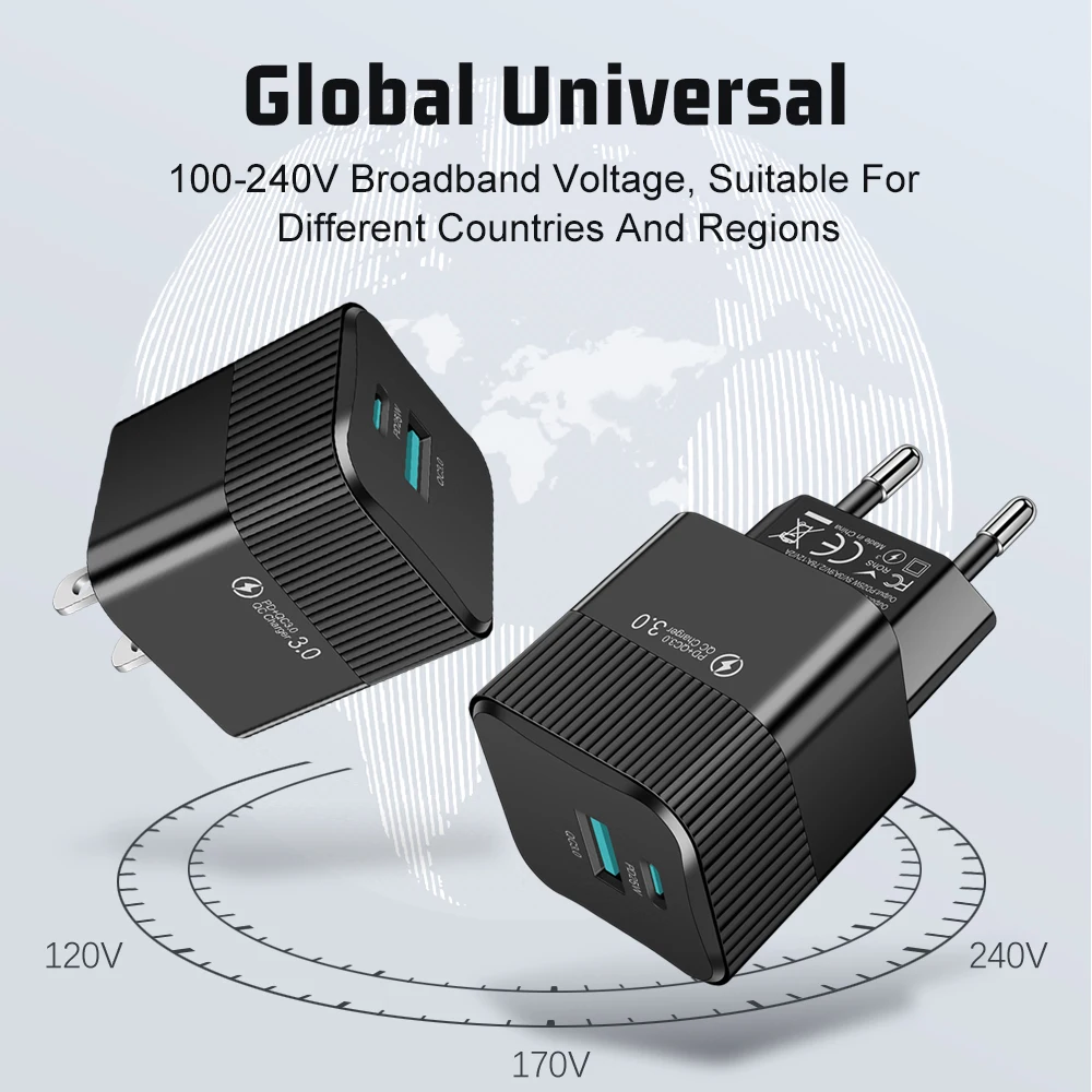 PD 25W Fast Charging USB C Chargers Type C Charger For Samsung Galaxy iPhone 13 Xiaomi Huawei Mobile Phone Quick Charge Adapter