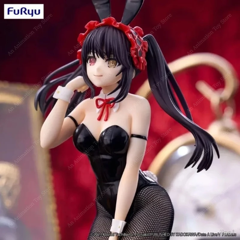In Stock 100% Original FuRyu BiCute Bunnies Date A Live Kurumi Tokisaki Bunny Girl Anime Figure Collectible Desktop Decor Gift - view 4