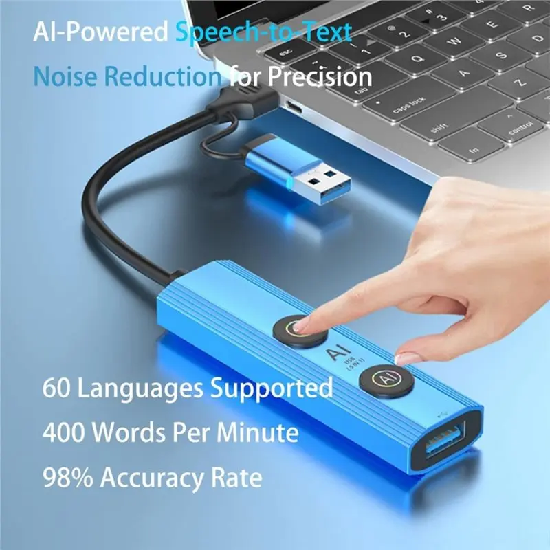 Highly Recommended USB Type C Hub 5 In 1 AI Smart Voice Dock Station For PC/Laptop Desktop Tablet