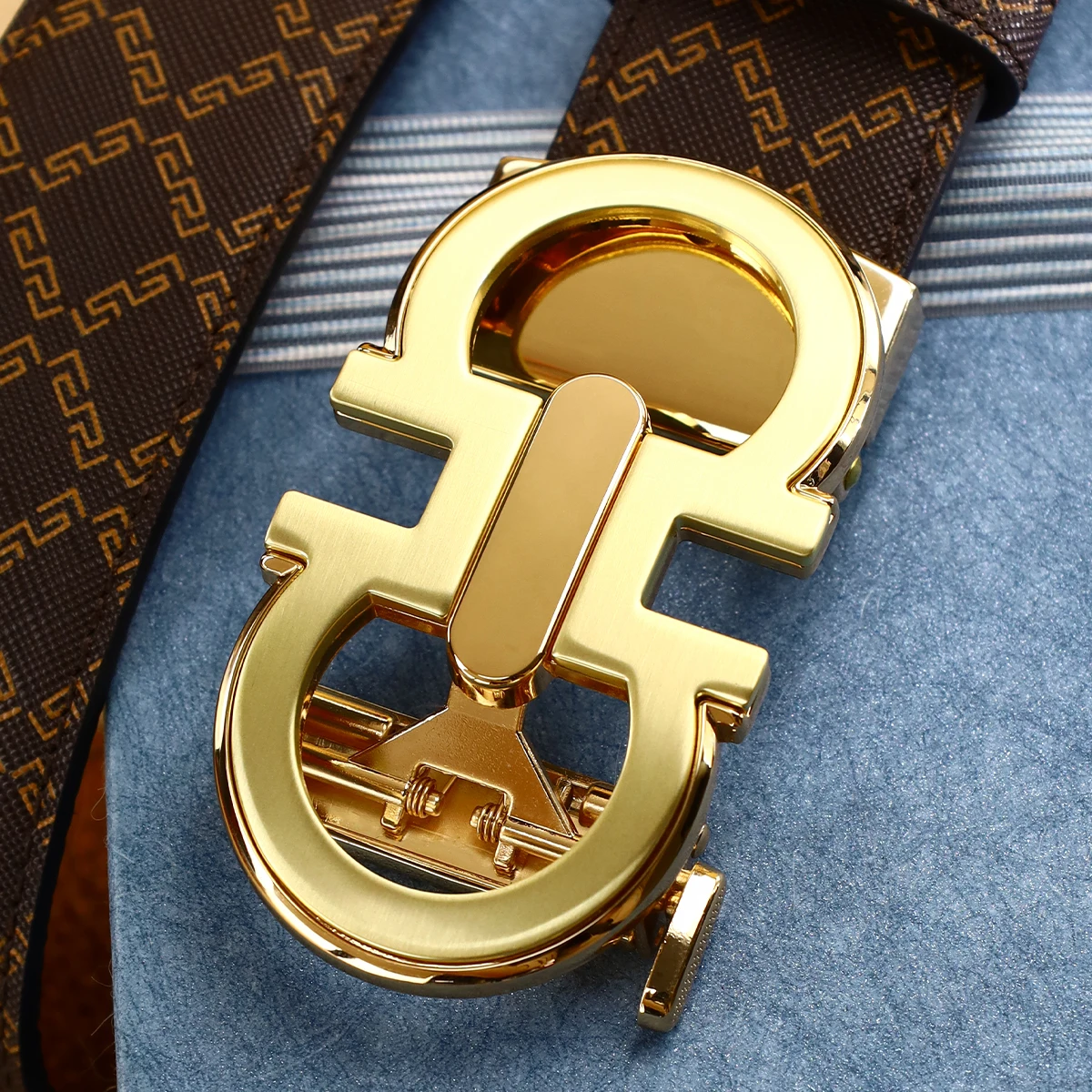 حزام رجالي بإبزيم تلقائي من خليط معدني لملحقات السراويل التجارية الجينز هدية مثالية للزوج والأب