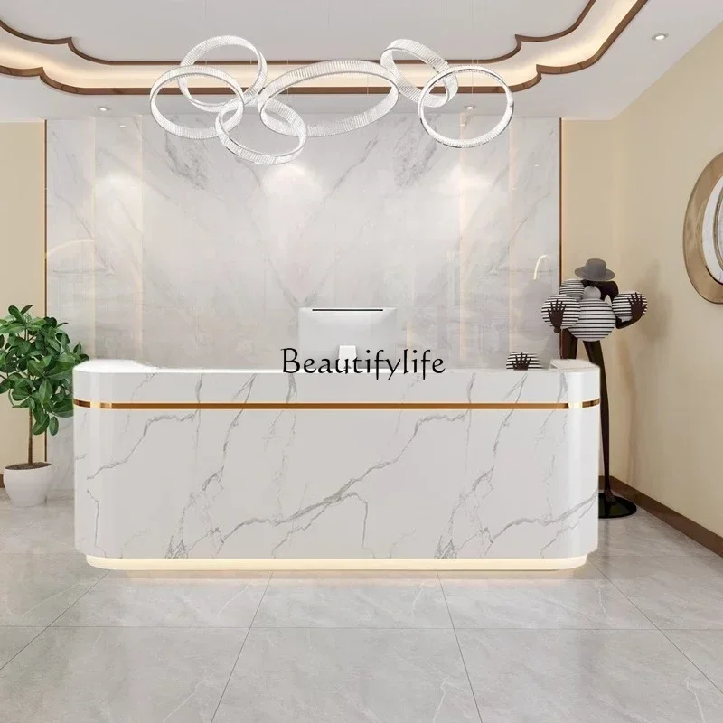 5656 Beauty Salon Cashier Counter Light Luxury Simple Modern Front Reception Desk