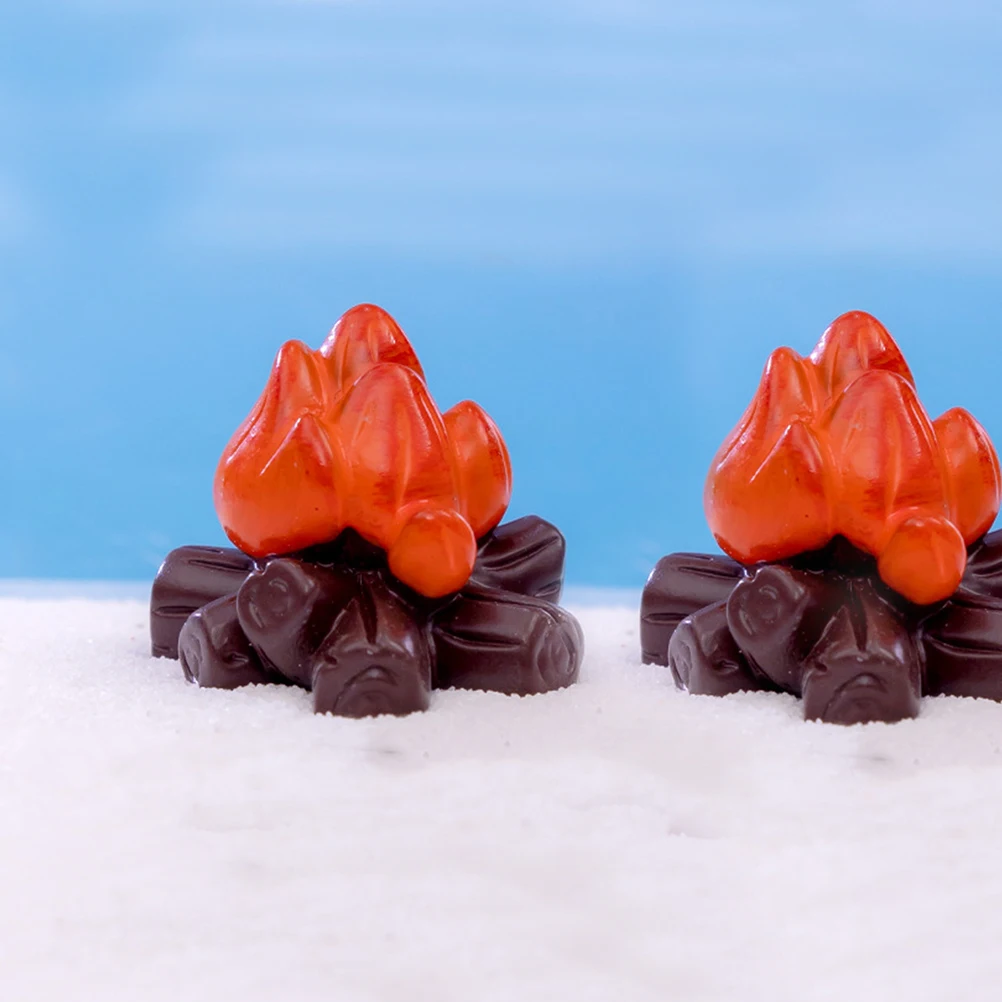 

12pcs Fire Decoration Ornaments Dollhouse Bonfire Micro Fake Resin Campfire Models for Garden Landscape Party Miniature