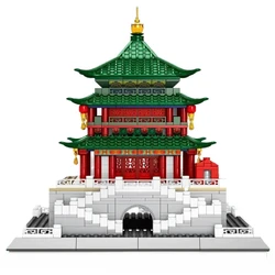 Chinese Famous Building Blocks of Ancient Style Xi 'an Bell Tower Puzzle Chinese Wind Particle Decoration for Boys Gifts