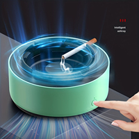 Ashtray Air Purifier with Smoke Inhaling & Odor Removal Feature - Round Plastic Design, Indoor/Office/Car Use - 2 AA Batteries