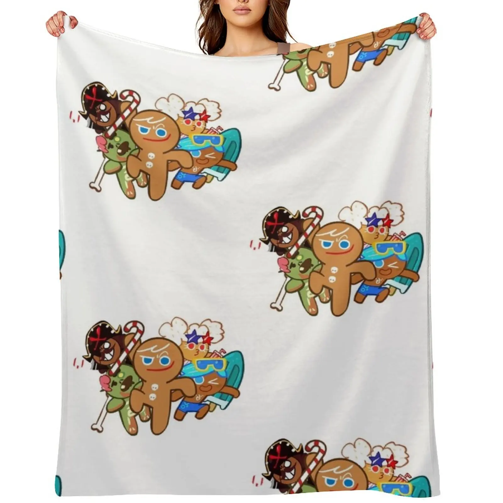 Cookie Run Kingdom Throw Blanket Plaid on the sofa Shaggy Soft Big blankets and throws Flannels Thermals For Travel Blankets