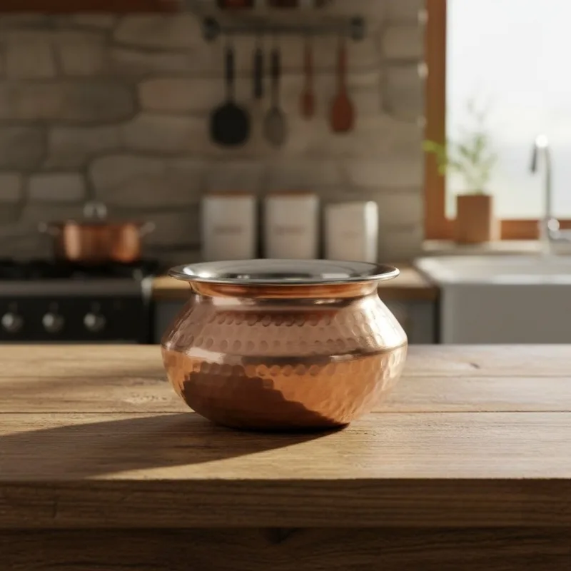 Copper Can Soup Can Milk Can Double Layer Handmade Water Tie Pot Restaurant Hotel Metal Tableware