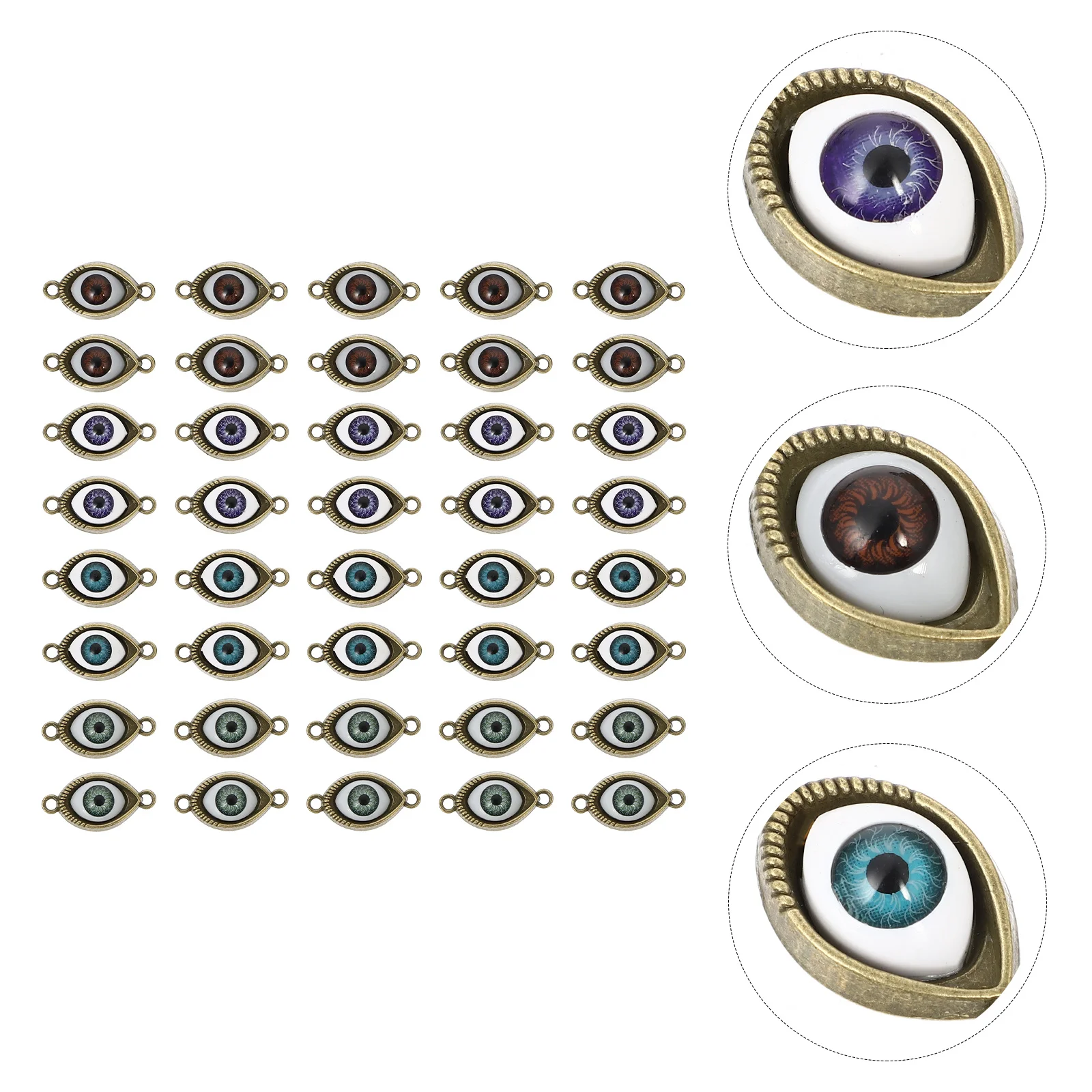 

40Pcs Eye Shape Alloy Pendant Charms for Jewelry Making DIY Necklace Bracelet Earring Craft Accessories Pendant