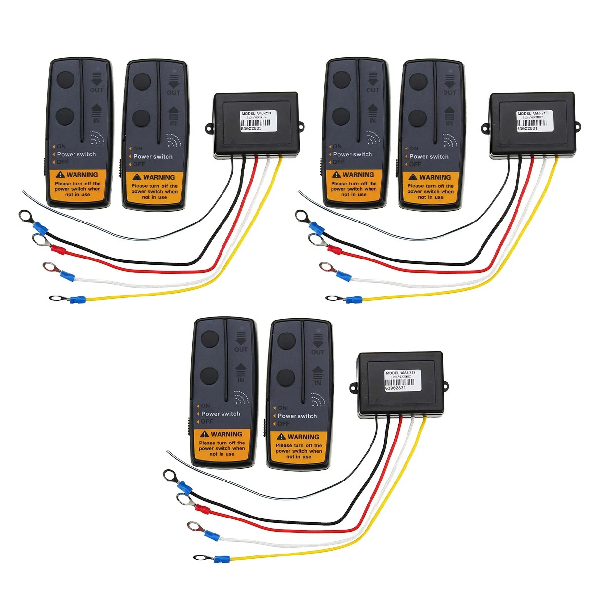 

3Set 12V 24V 2.4G 50M Universal Car Wireless Winch Crane Remote Control Controller with Twin Handset Remote Range