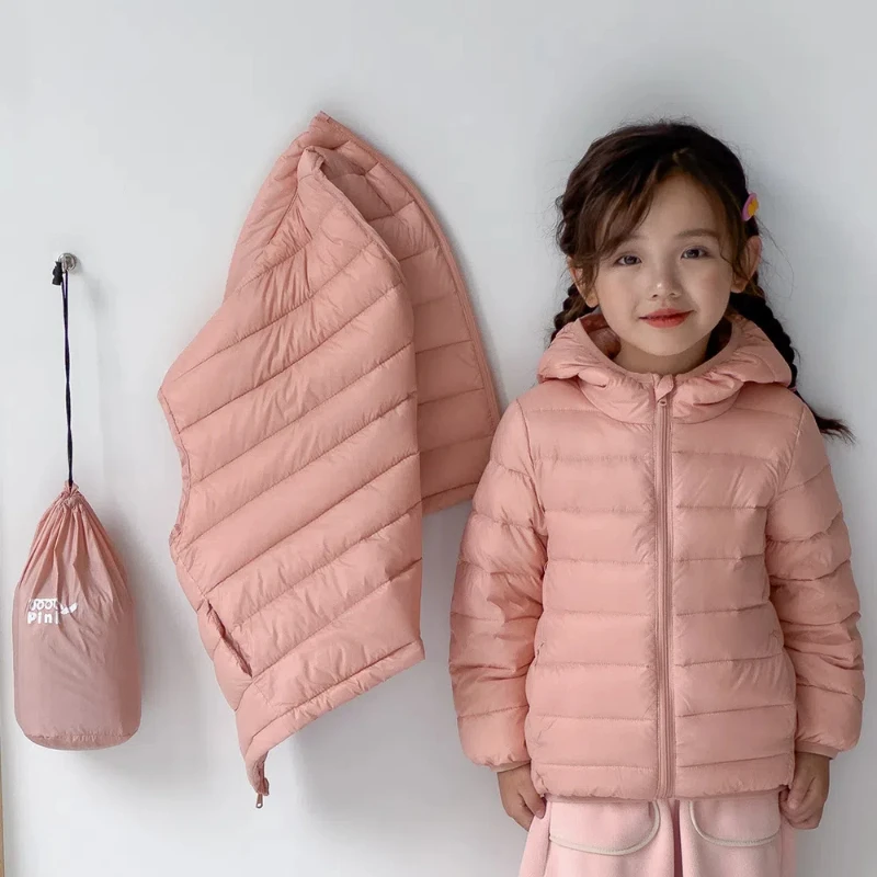 

Children's Lightweight Down Jacket White Duck Parka with Hood Autumn Winter Warm Coat for Kids Boys Girls Outdoor Puffer Jacket