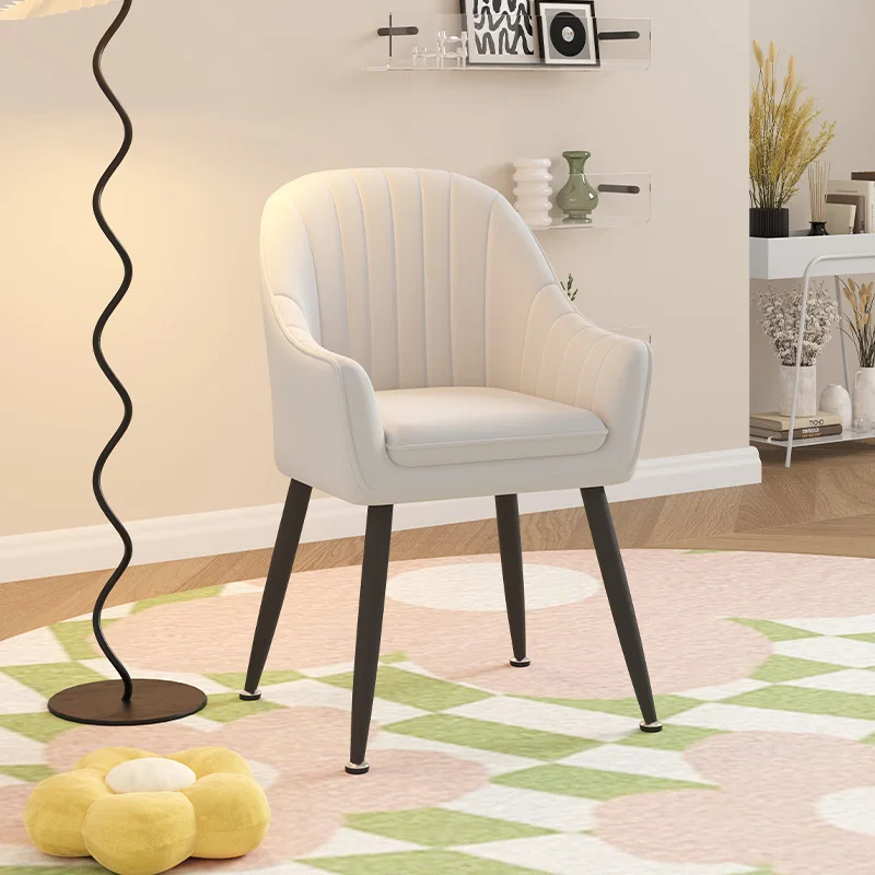 

Makeup Vanity Chair with Back,Cute Girls Desk Chair Comfy No Wheels,Modern Dining Chair,Small Accent Balcony Casual Chair