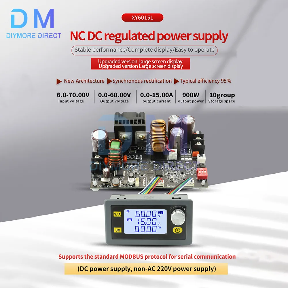 XY6015L CNC regulowane napięcie zasilania stabilizowane DC stałe napięcie i stały prąd 15A/900W moduł obniżający napięcie