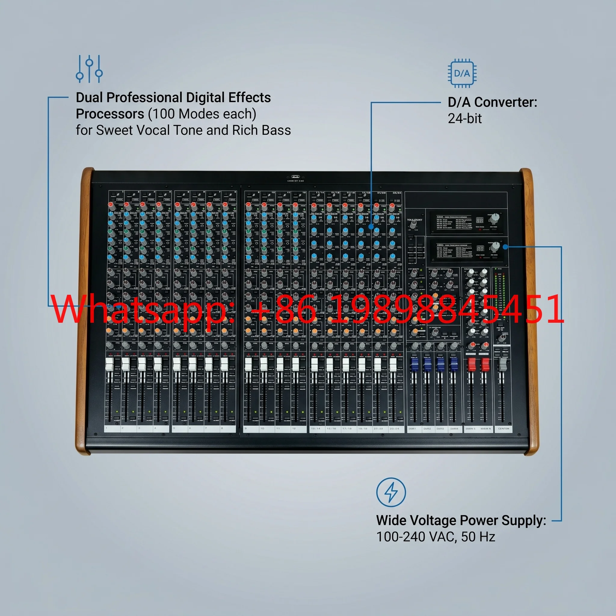 24-Channel Professional Analog Digital Mixer DJ Audio Console