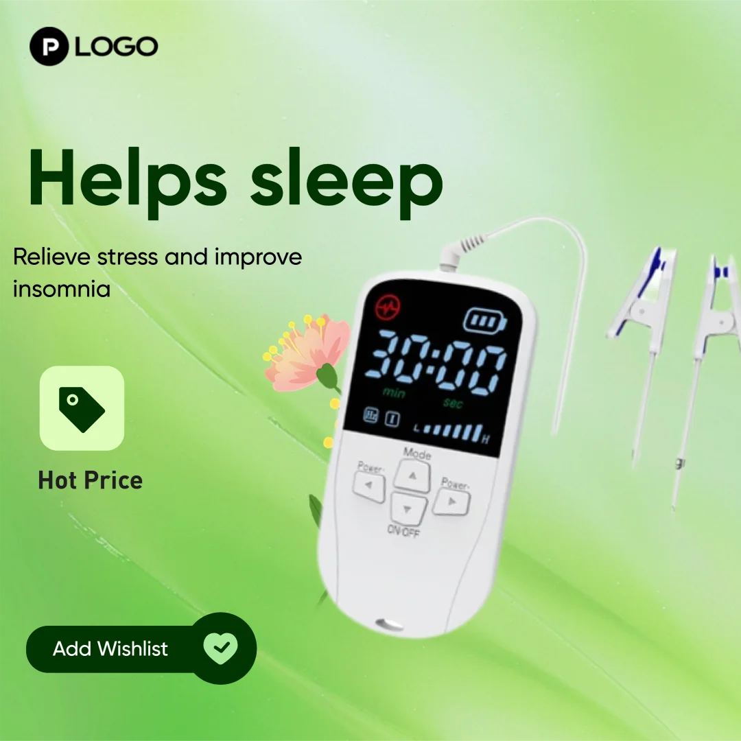 

Sleep aid CES stimulation therapy handheld fast sleep meter timing device to improve sleep