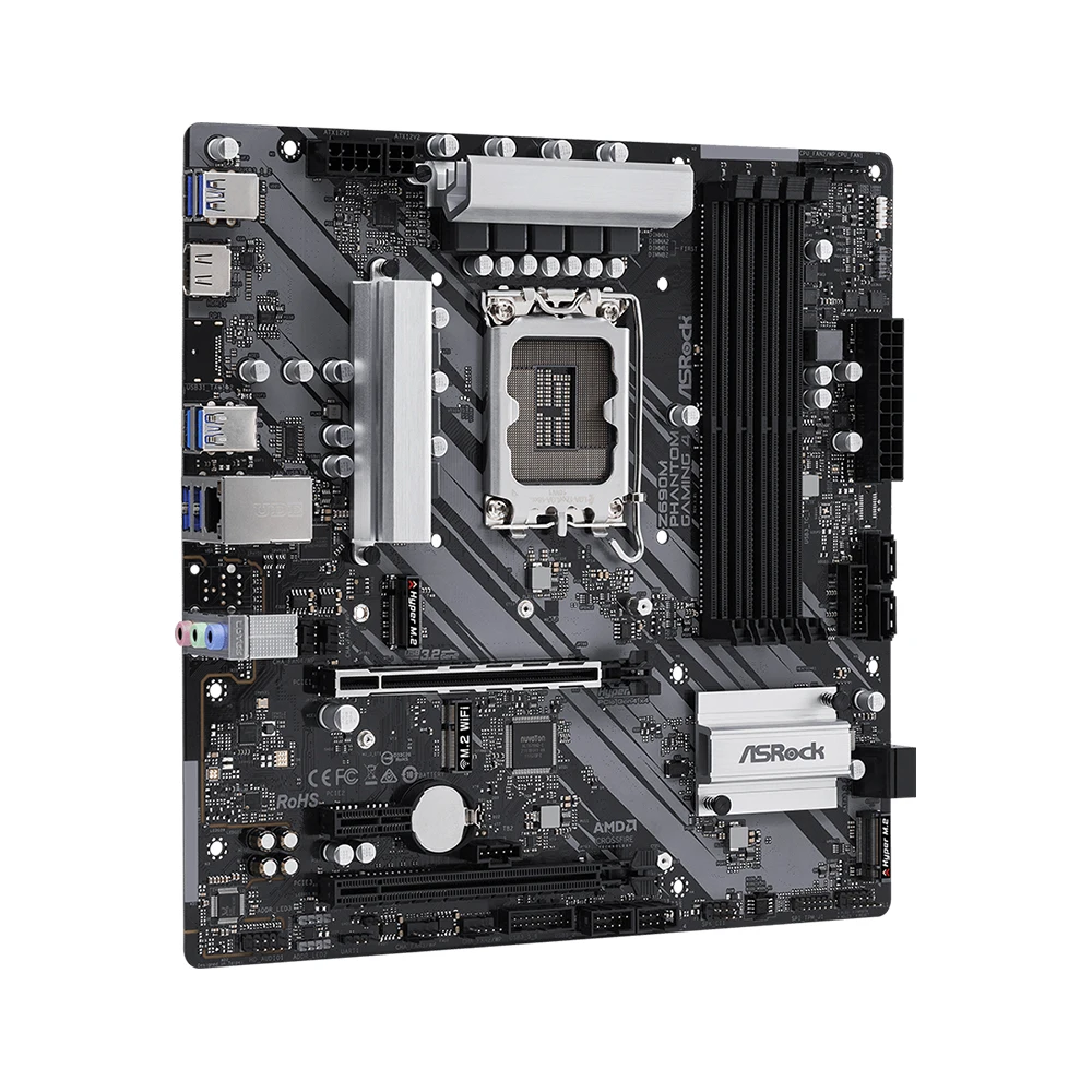 ASRock Z690M PHANTOM GAMING 4 Płyta główna obsługuje i9-14900K i7-12700K i5-12400F CPU LGA 1700 4xDDR4 M.2 NVME PCIe 5.0 HDMI mATX