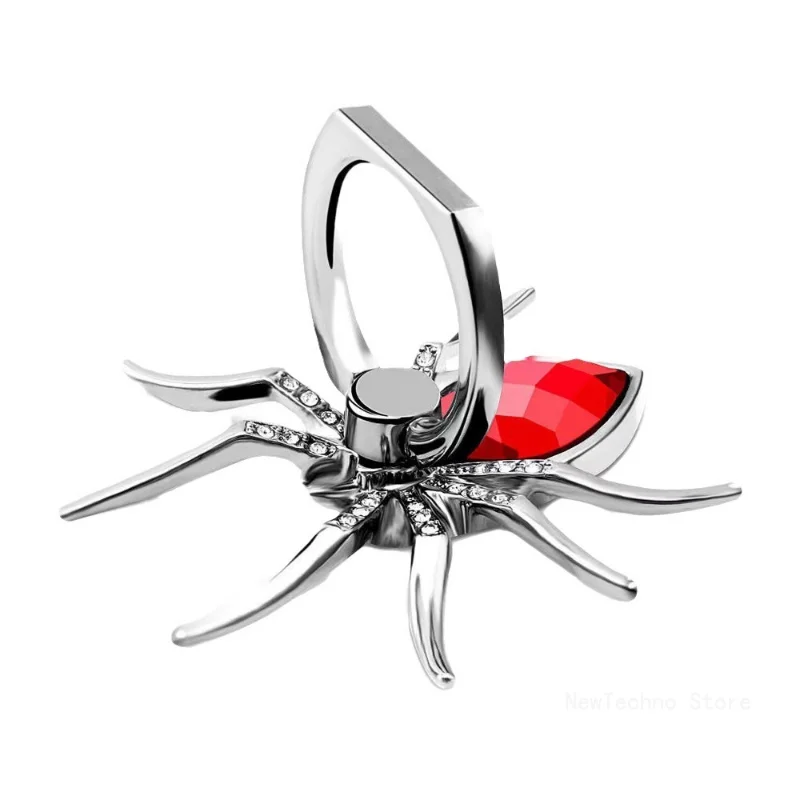 Universal Luxury Diamond Metal Spider Mobile Phone Finger Ring Holder 360 Rotate Stand for iPhone Sumsang Huawei Xiaomi