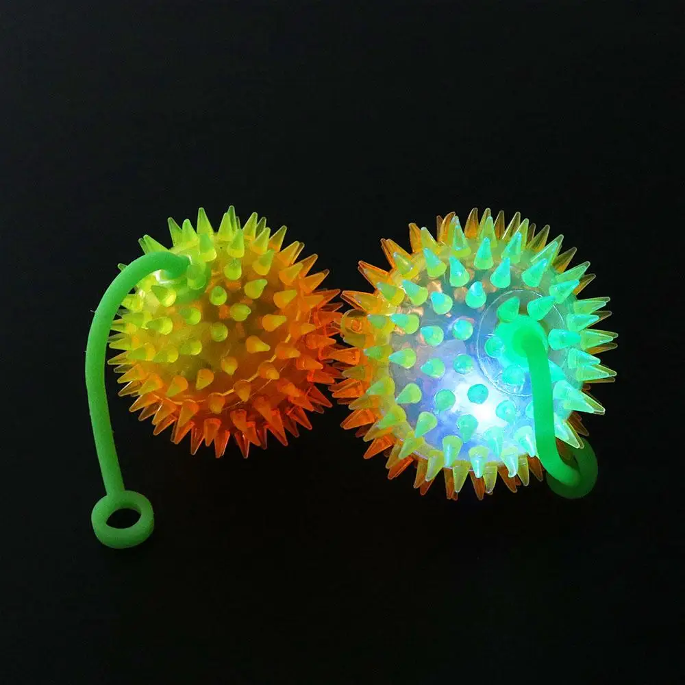 Bolas Bola de ventilación Juguete elástico para bebé Bola elástica brillante Juguete Bola de flash de pelo brillante Juguete con luz LED Bola de pelo brillante elástico
