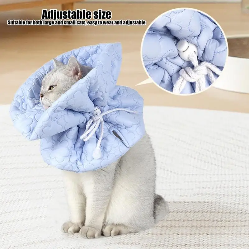 Adjustable Soft Cone For Cats Adjustable Foldable Cat Neck Cone Cat Cone Water Proof Elizabethan Collar For Pet Grooming Recover