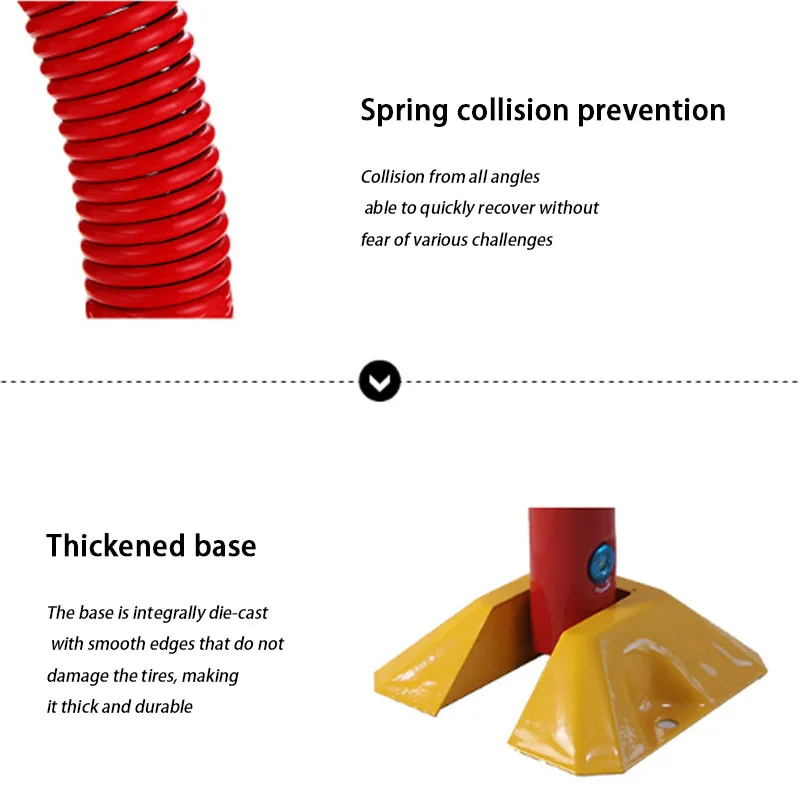 Koojn verdickte Anti-Kollisions-T-förmige Parkplatz Bodens chloss Feder Säule Auto Stopp Säule Anti-Kick-Parkplatz Paring