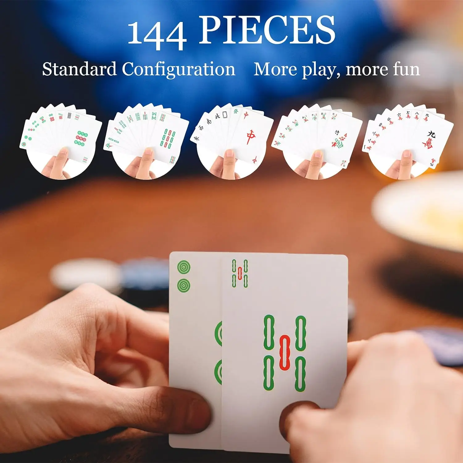 Mahjong Cards Playing Cards Chinese Mah Jongg American Majhong Games  Poker Mahjong Playing Cards with 4 Dices HomeTable Game