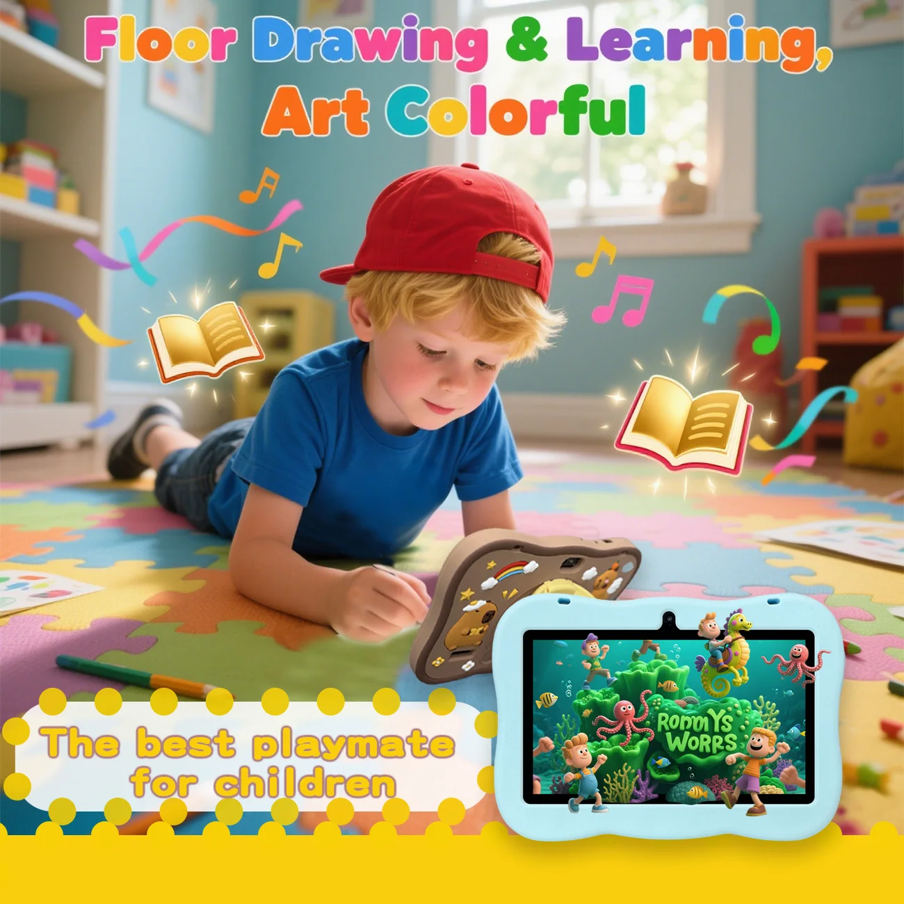 Kindertablett 7 Zoll, Kindertablett mit Elternkontrolle, zwei Kameras, Kindergeschenke für Weihnachten und Geburtstag