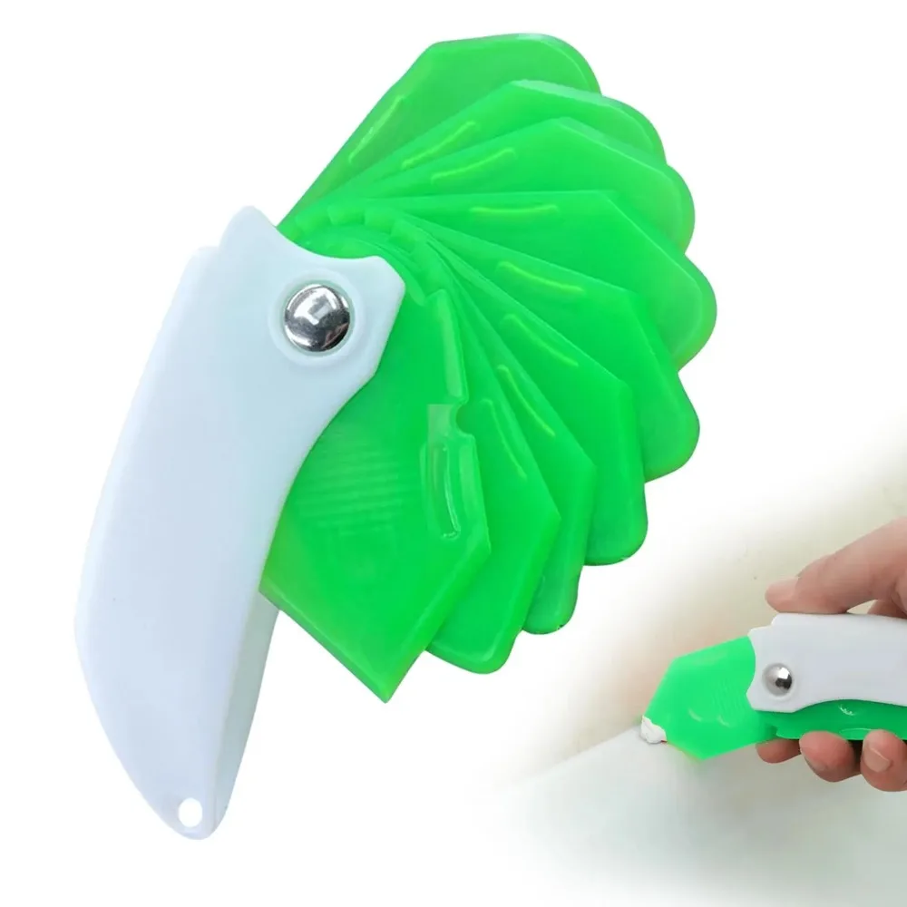 Portable 9-in-1 Foldable Scraper Multi Shape Blades Car Film Installation Tool For Glue Label Decal Residue Household Cleaning