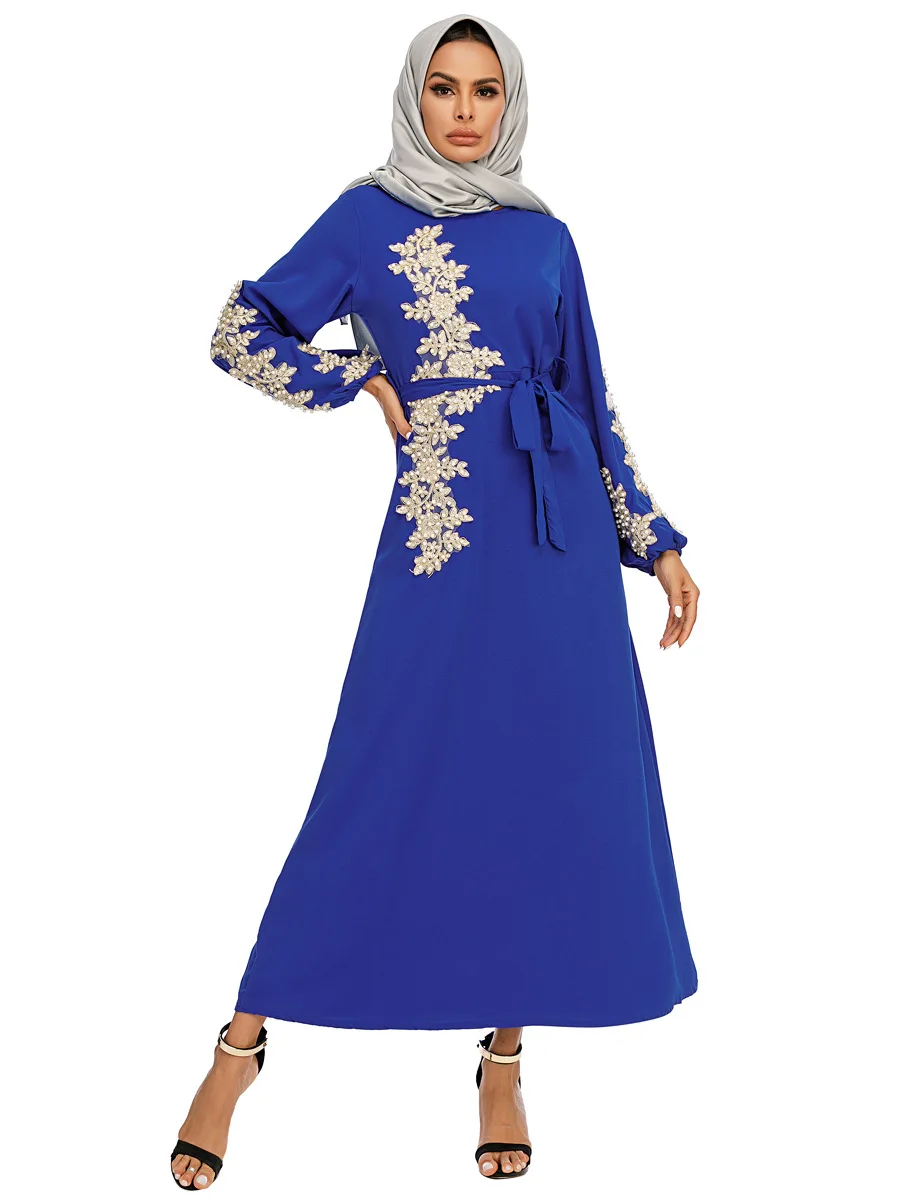 Ramadan Luxury Muslim Dress for Women Eid Arabic Femme Embroidery Abaya Islamic Jalabiya Marocain Clothes Moroccan Kaftan Robe