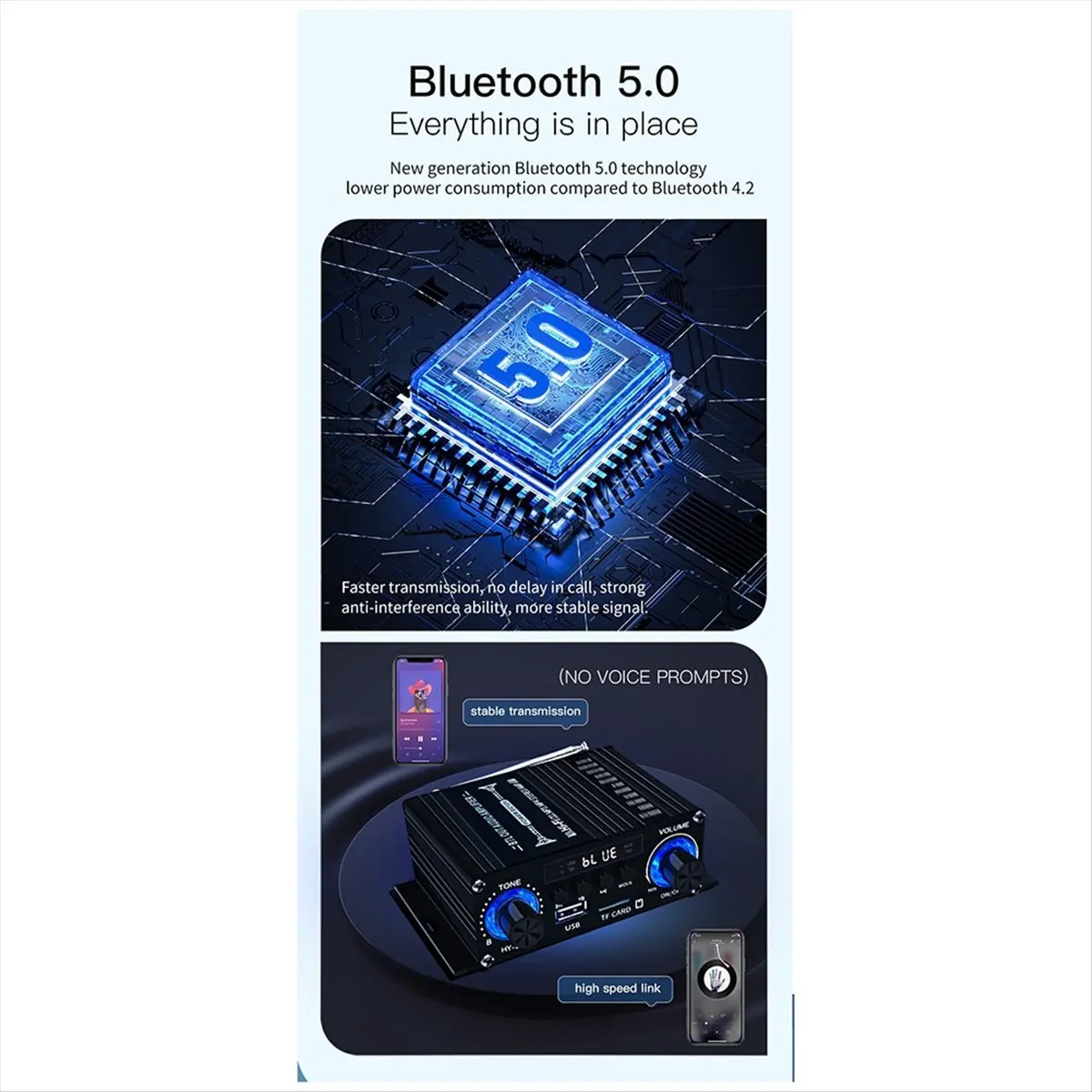 【CYBER Saturday】Digital Bluetooth Amplifier 12V Home Car 2 Channel HIFI Sound Speaker FM Rrceiver Audio Amplificador Class-AB AM