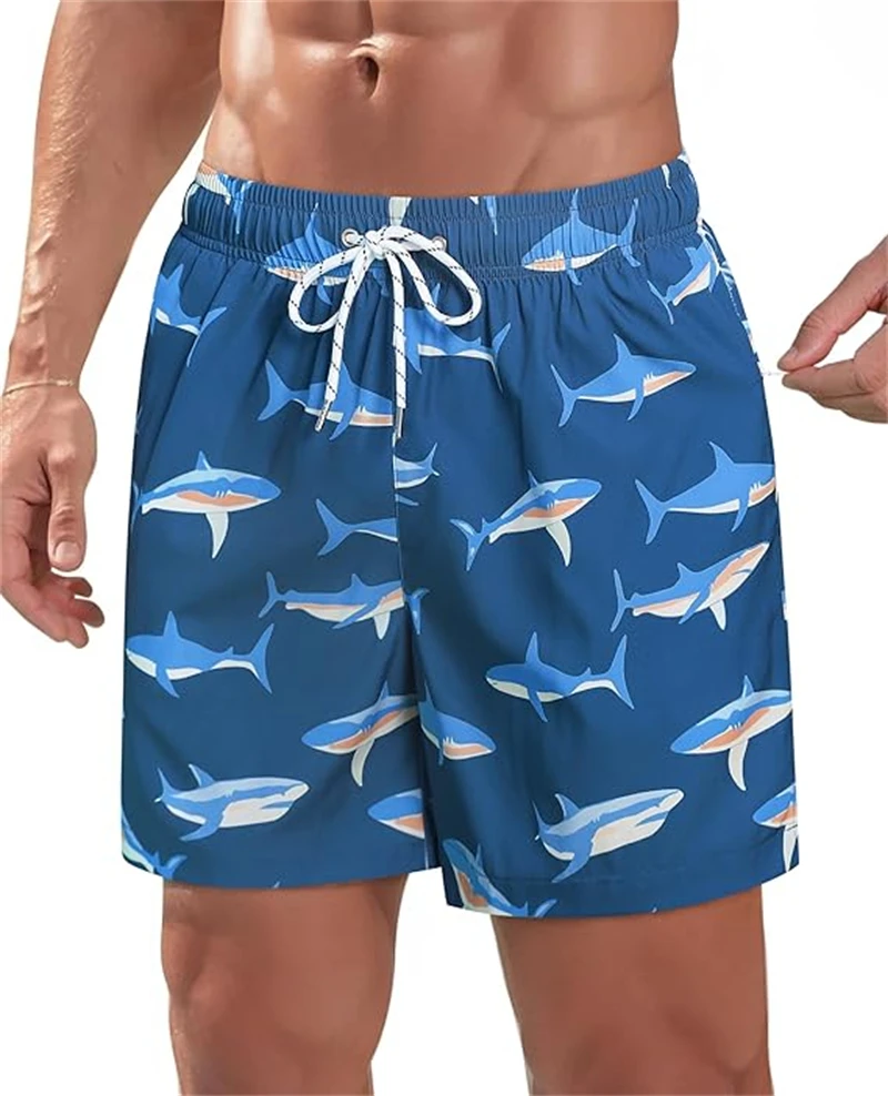 Vibrant Coconut Pattern Men Beach Shorts Lightweight Quick Dry Swim Shorts For Casual Daily Wear Beach Days And Fresh Summer