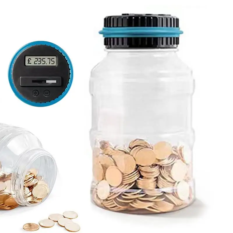 Digital Saving Money Box Clear Money Bank Large Capacity Transparent Money Saving Jar Saving Pot Container for Adults