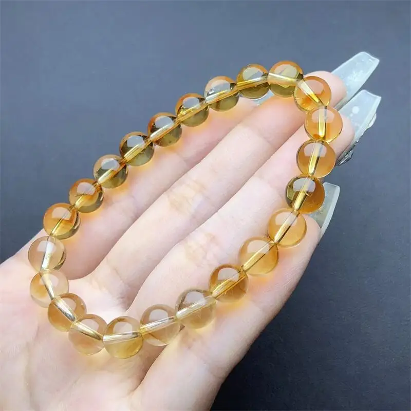 8MM Natural Citrine Bracelet Fashion Healing Personalized For Men Women Gemstone Jewelry Lovers Gift 1PCS