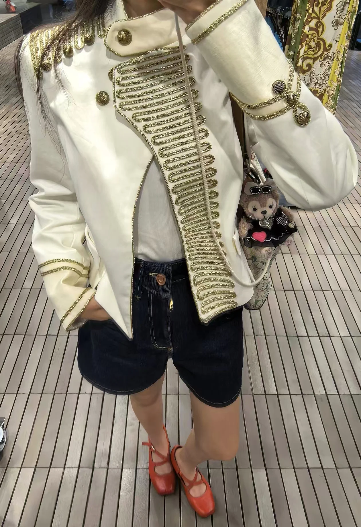 Guobioziy 2026 Women's Jacket Fall New Beige Long-Sleeve with Knot Button Decor Cavalry-Style Jacket Trendy and Stylish