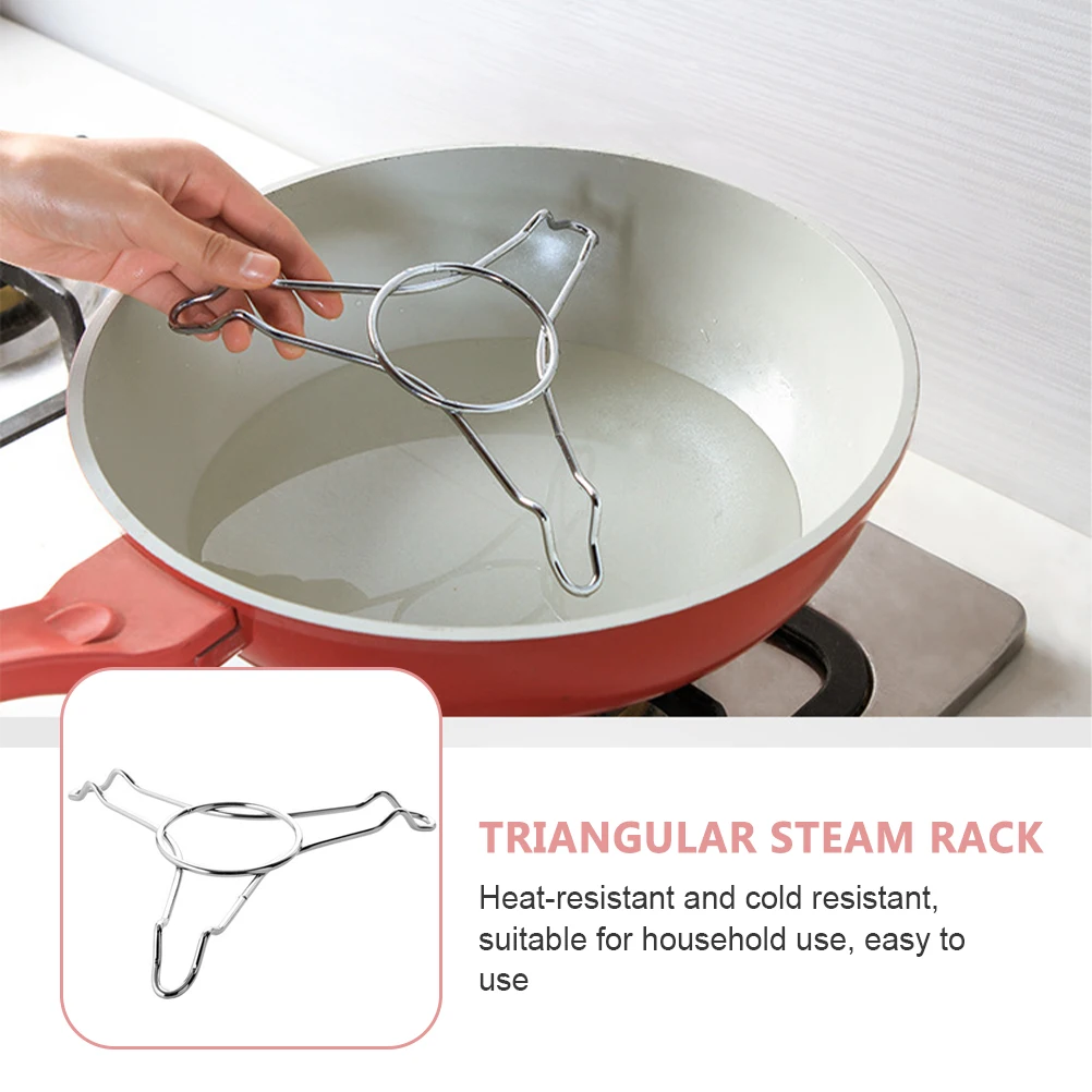 

2pcs Triangle Steaming Rack Stainless Steel Cooling Baking Holder Kitchen Supplies Easy Clean Heat Resistant Household Steamer