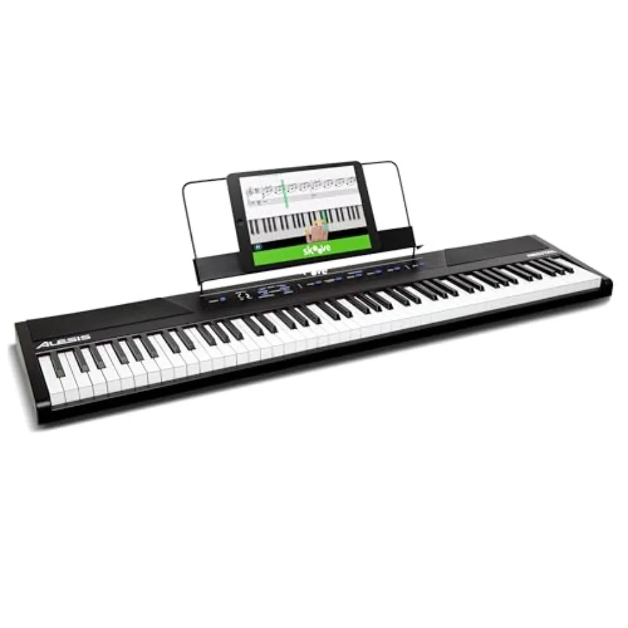 

88 Key Digital Piano with Semi-Weighted Keys Black Finish 2x20W Speakers 5 Voices Split and Layer Modes Built-in Lesson Functio