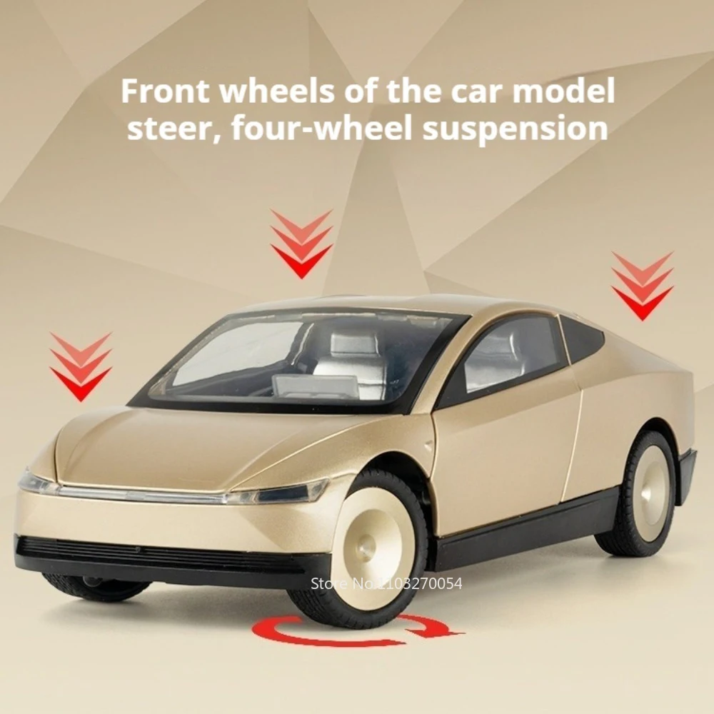 1:24 Roadster Miniature Models Alloy Diecast Cars Toys Doors Opened Sound Light Pull Back Front Wheel Steering Popular Ornaments