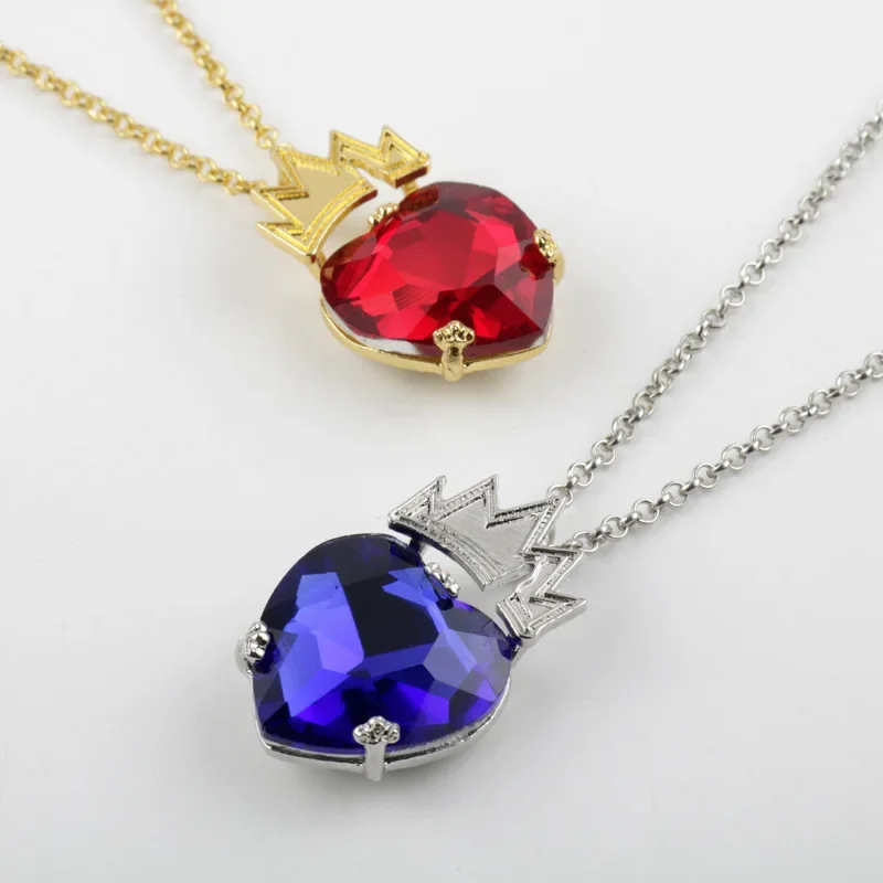 Disney Descendants 3 Necklace Mal Crystal Crown Pendant  In The Heart of The Sea Necklace Girls Women Accessories Birthday Gift