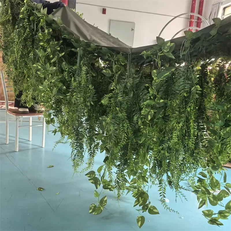 Easy Installation Wedding Ceiling Plant Arrangement Artificial Hanging Cloth Back Wisteria Flower Panels for Ceiling